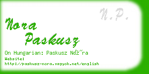 nora paskusz business card